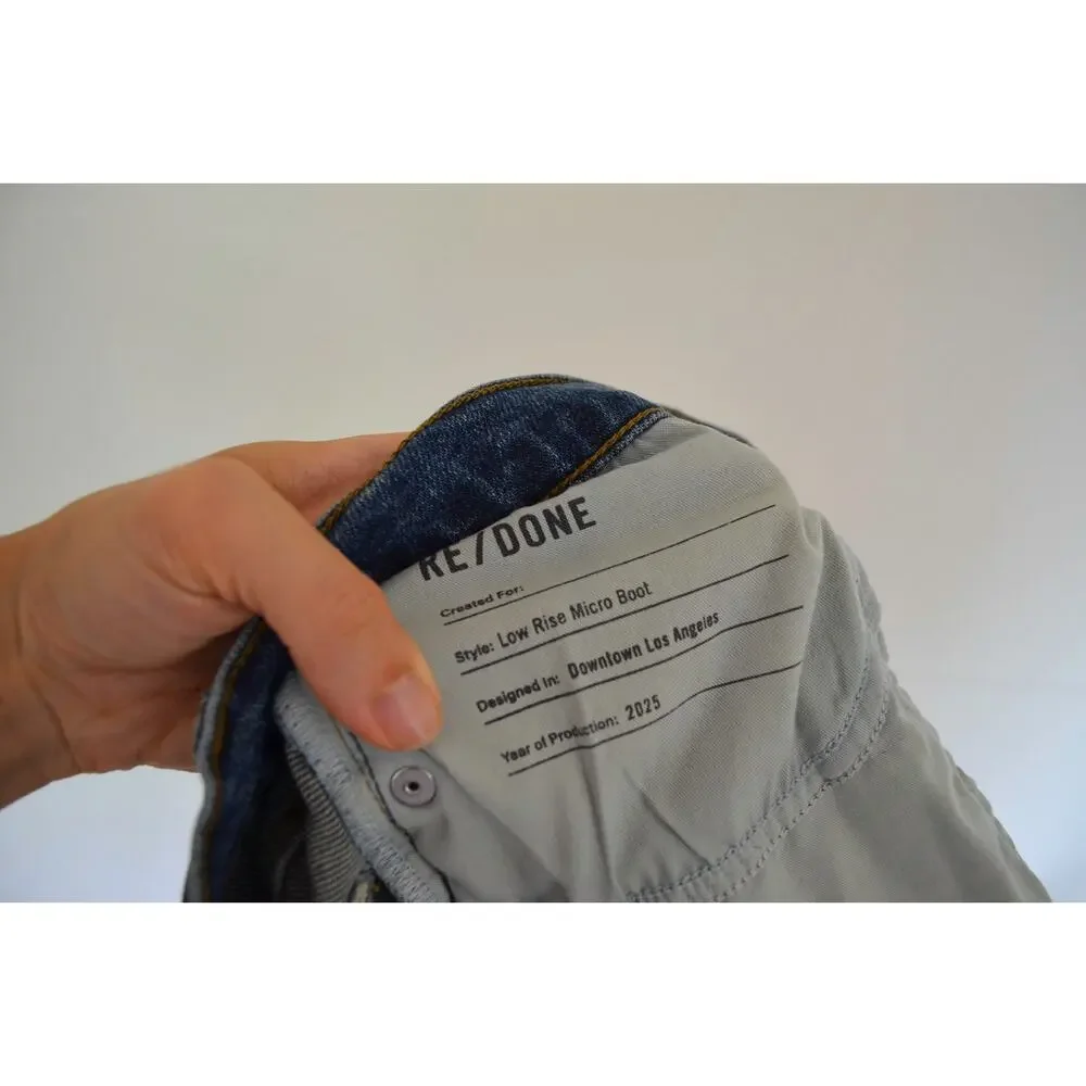 RE/DONE Women's Low Rise Micro Boot Jeans Size 25